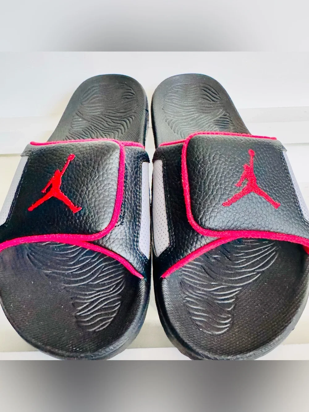 Jordan Hydro 3 Slides Black Cement Red • Men’s 11 • Elephant Print
